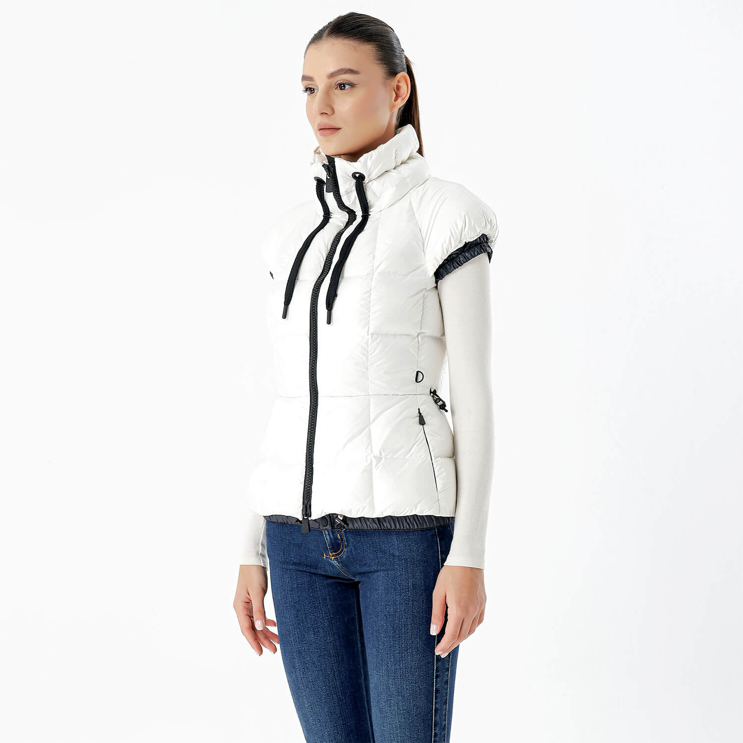 Moncler white shop gilet